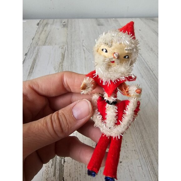 Antique Santa felt bendable unique clause Xmas tree decor - Picture 2 of 8